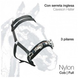 CABEZADA SERRETA INGLESA NYLON 4523PE MARRÓN