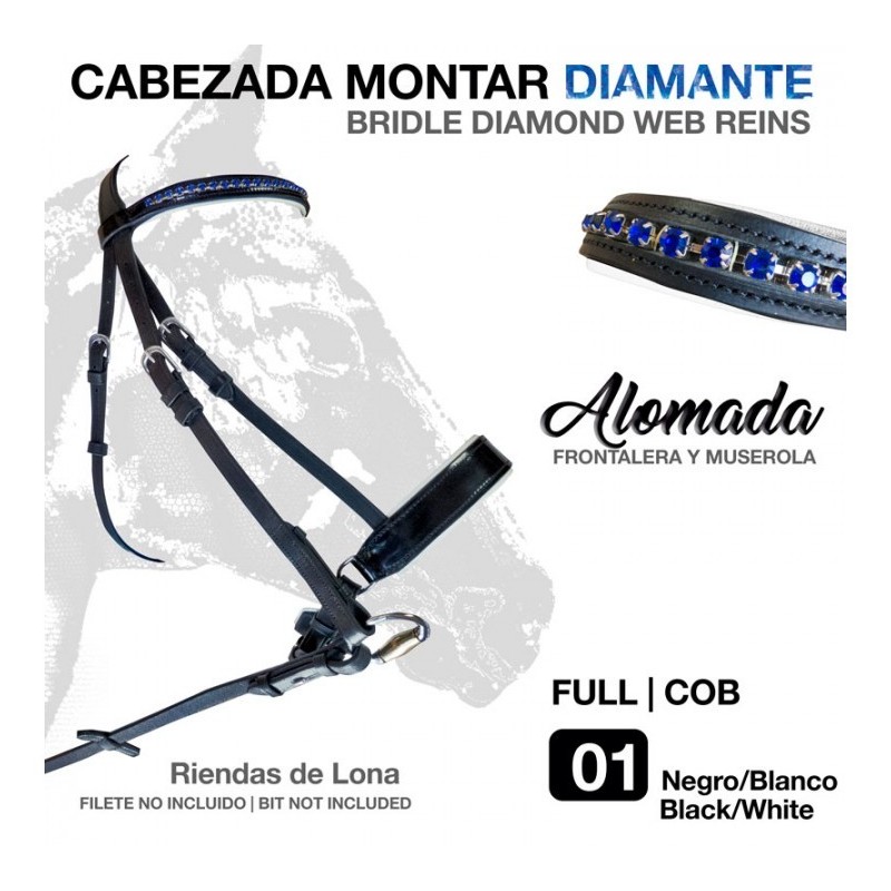 CABEZADA MONTAR DIAMANTE 2123 NEGRO/BLANCO