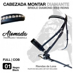 CABEZADA MONTAR DIAMANTE SD2123 NEGRO