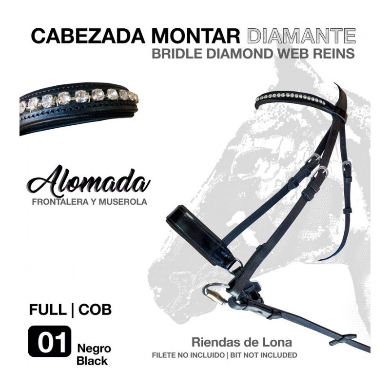 CABEZADA MONTAR DIAMANTE SD2123 NEGRO