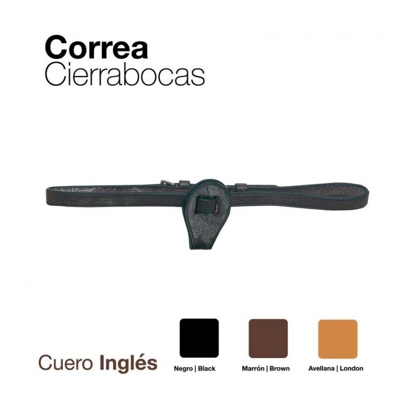 CORREA CIERRABOCAS CUERO INGLES