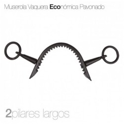 MUSEROLA VAQUERA ECO PAVONADO 2 PILARES LARGOS