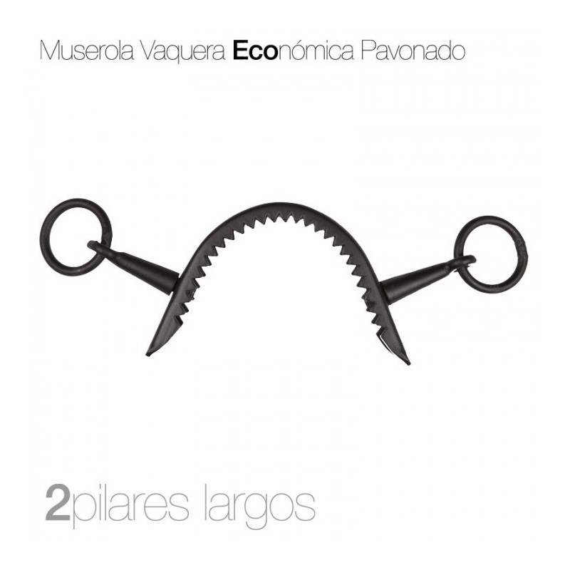 MUSEROLA VAQUERA ECO PAVONADO 2 PILARES LARGOS