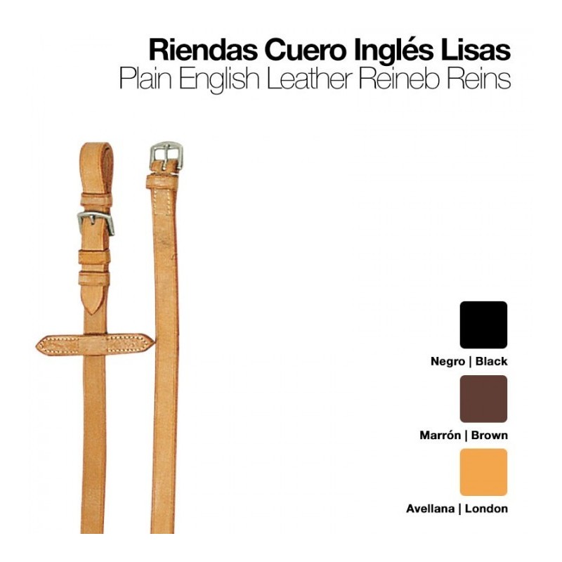 RIENDAS CUERO INGLÉS LISAS 1801/0