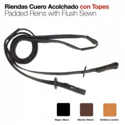 RIENDAS CUERO ACOLCHADO CON TOPES 1821