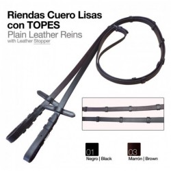 RIENDAS CUERO LISAS CON TOPES