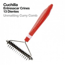 CUCHILLA ENTRESACAR CRINES 13-DIENTES 836 ROJO