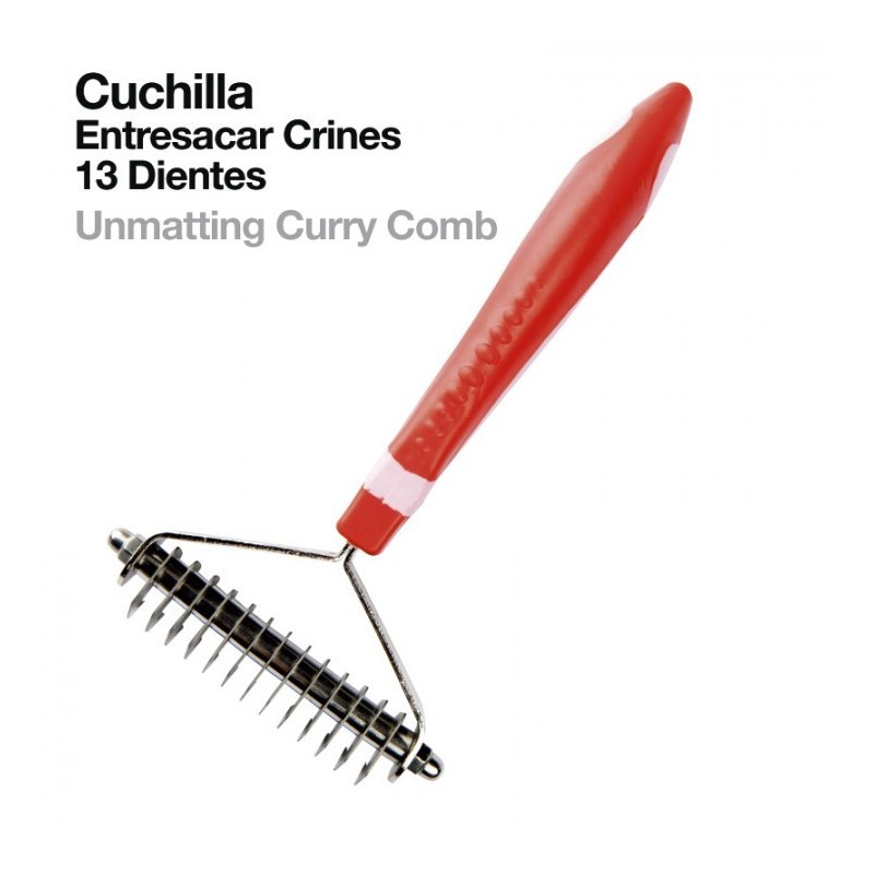 CUCHILLA ENTRESACAR CRINES 13-DIENTES 836 ROJO