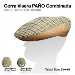 GORRA VISERA PAÑO COMBINADA CUADRO