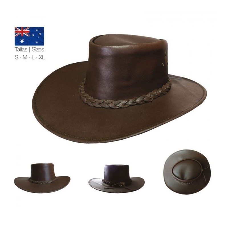 GORRO SOMBRERO AUSTRALIANO MARRÓN