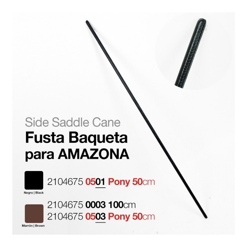 FUSTA BAQUETA PARA AMAZONA 100 cm.