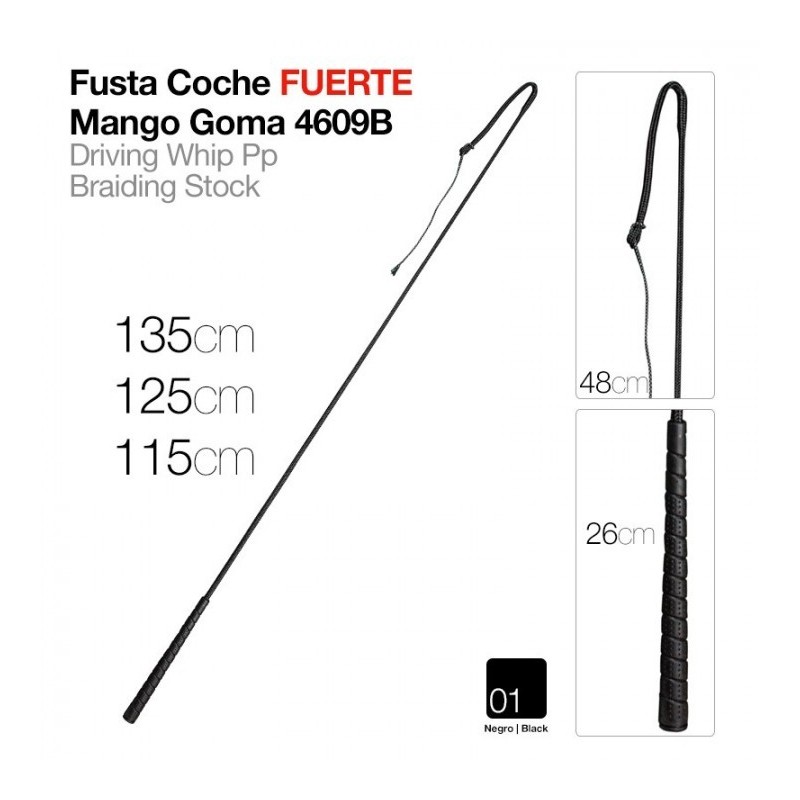 FUSTA COCHE FUERTE MANGO GOMA 4609B NEGRO