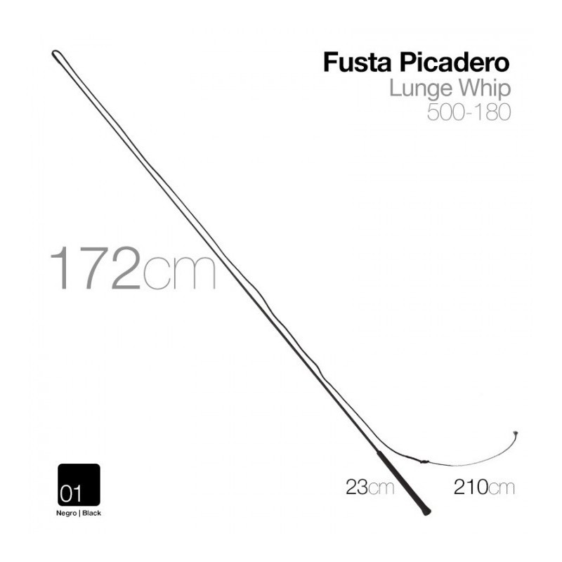 FUSTA PICADERO 500-180 NEGRO 180cm