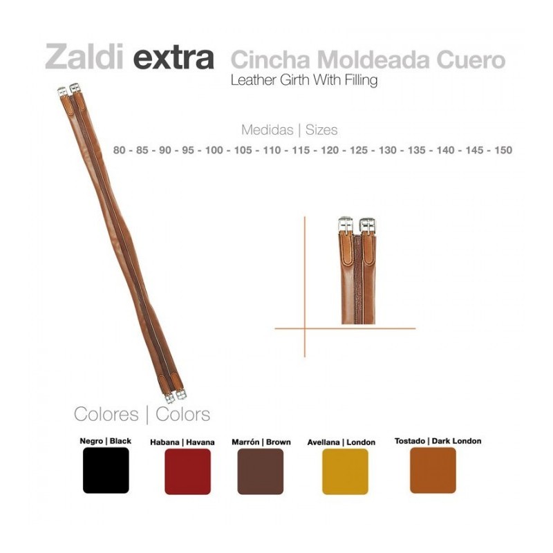 CINCHA ZALDI EXTRA MOLDEADA CUERO