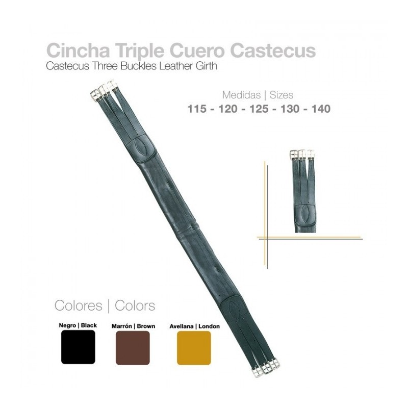 CINCHA TRIPLE CUERO CASTECUS