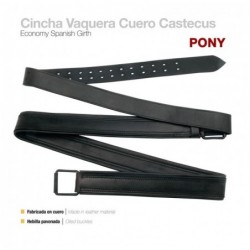 CINCHA VAQUERA CUERO CASTECUS PONY 12050 NEGRO