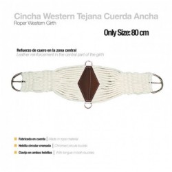 CINCHA WESTERN TEJANA CUERDA ANCHA 80cm