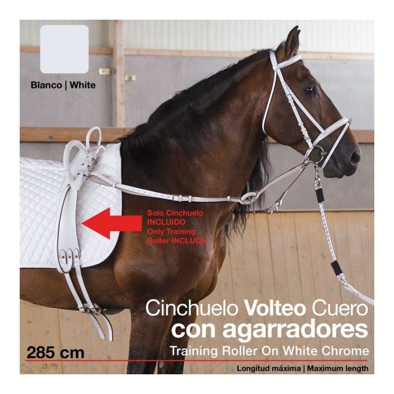 CINCHUELO VOLTEO CUERO CON AGARRADORES 0693 BLANCO