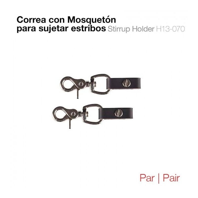 CORREA CON MOSQUETÓN PARA SUJETAR ESTRIBOS PAR