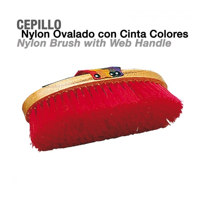 CEPILLO NYLON OVALADO CON CINTA COLORES