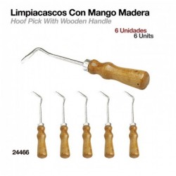 LIMPIACASCOS CON MANGO MADERA 24466 6uds