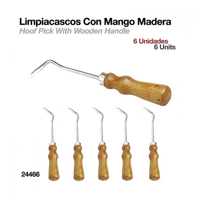LIMPIACASCOS CON MANGO MADERA 24466 6uds