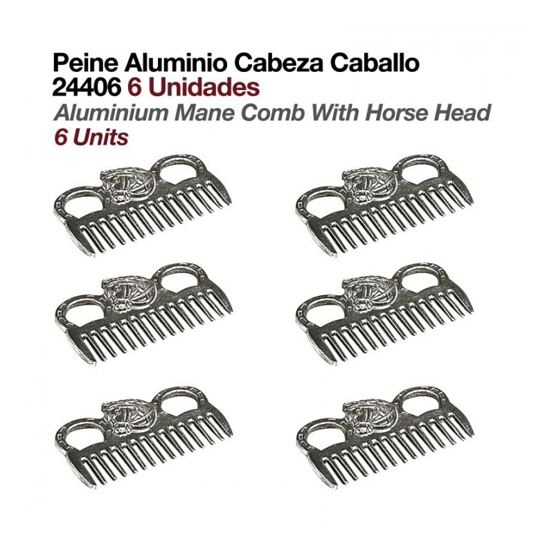PEINE ALUMINIO CABEZA CABALLO 24406 6uds