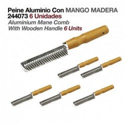 PEINE ALUMINIO CON MANGO MADERA 244073 6uds