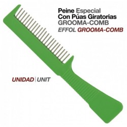 PEINE ESPECIAL CON PÚAS GIRATORIAS GROOMA-COMB