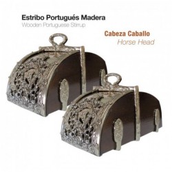 ESTRIBO PORTUGUÉS MADERA CABEZA CABALLO