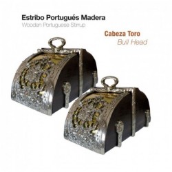 ESTRIBO PORTUGUÉS MADERA CABEZA TORO