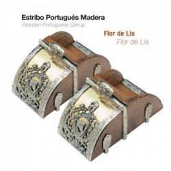 ESTRIBO PORTUGUÉS MADERA FLOR DE LIS