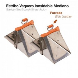 ESTRIBO VAQUERO INOXIDABLE FORRADO MEDIANO