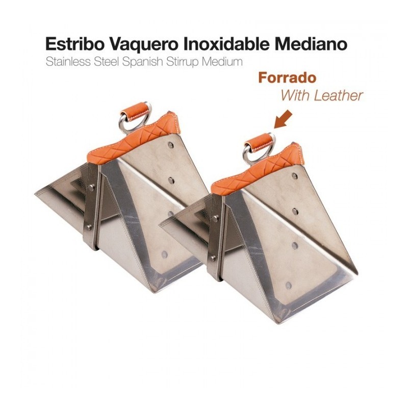 ESTRIBO VAQUERO INOXIDABLE FORRADO MEDIANO