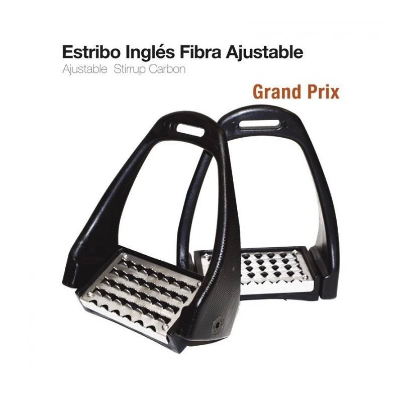 ESTRIBO INGLÉS FIBRA GRAND PRIX AJUSTABLE AC-611 NEGRO