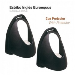 ESTRIBO INGLÉS EUROEQUUS CON PROTECTOR NEGRO