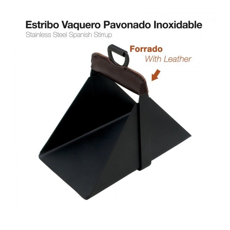 ESTRIBO VAQUERO PAVONADO INOX 22151SMK+L