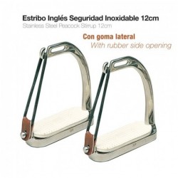 ESTRIBO INGLÉS SEGURIDAD INOX CON GOMA 221018 12cm