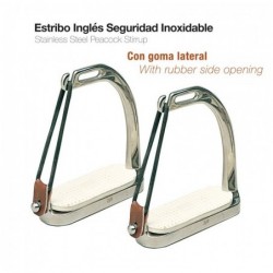 ESTRIBO INGLÉS SEGURIDAD INOX CON GOMA 221018 11cm