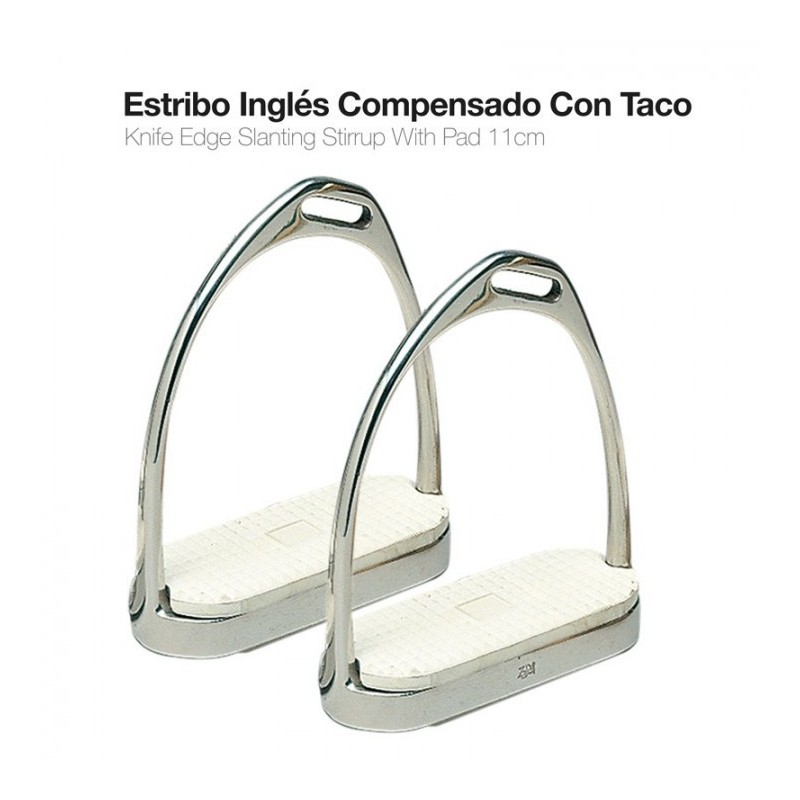 ESTRIBO INGLÉS INOX COMPENSADO CON TACO 22117 11cm