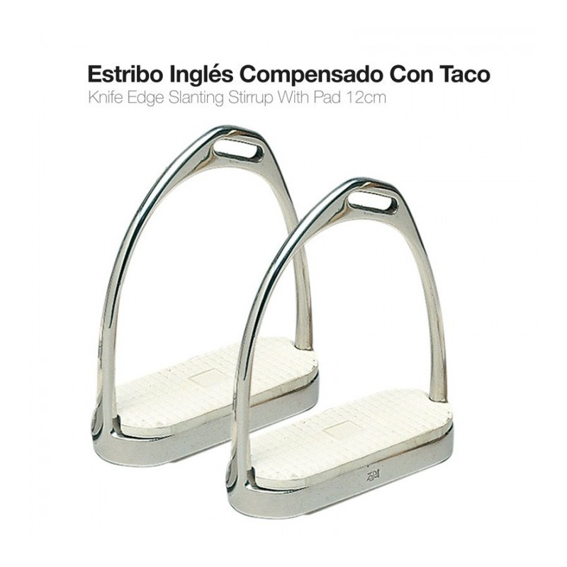 ESTRIBO INGLÉS INOX COMPENSADO CON TACO 22117 12cm