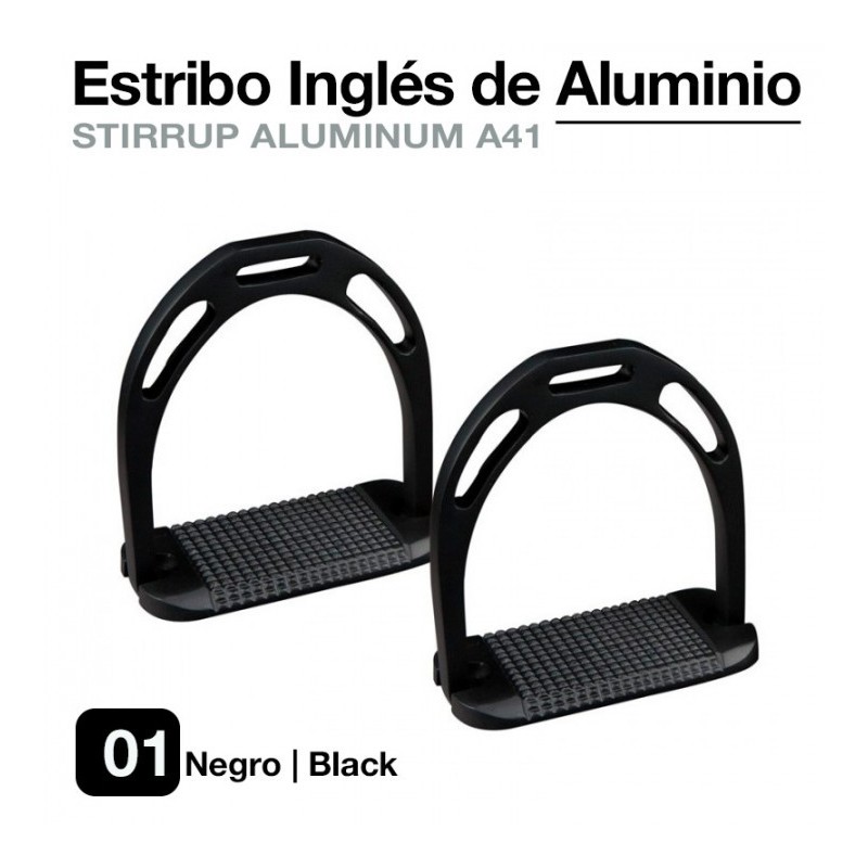 ESTRIBO INGLÉS ALUMINIO JIN NEGRO