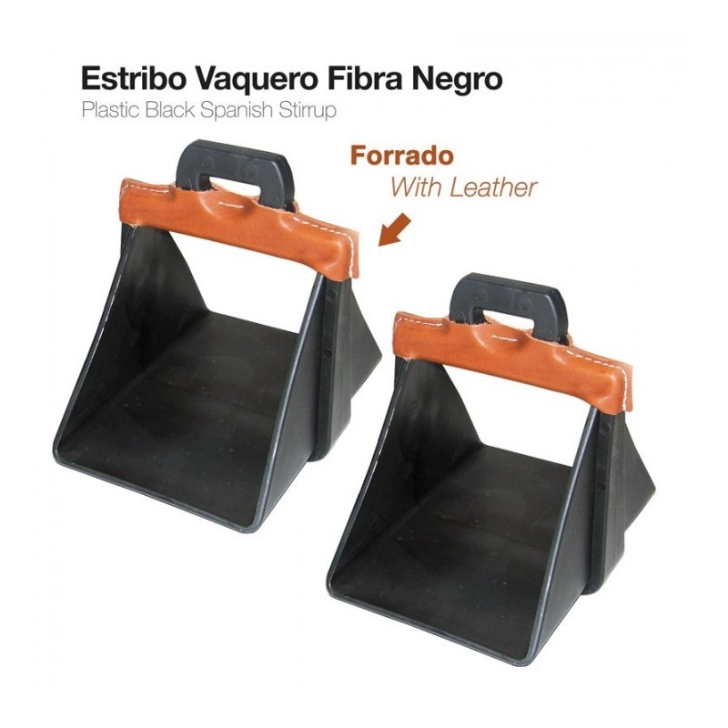 ESTRIBO VAQUERO FIBRA FORRADO NEGRO