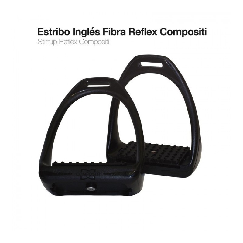 ESTRIBO INGLÉS FIBRA REFLEX COMPOSITI NEGRO