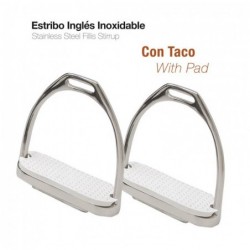 ESTRIBO INGLÉS INOX CON TACO A01-14A 12cm