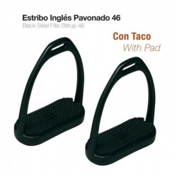 ESTRIBO INGLÉS PAVONADO CON TACO 221082SI-46 NEGRO