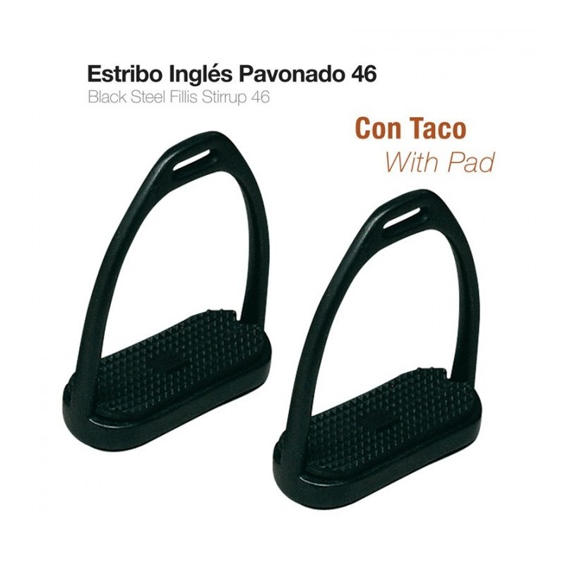 ESTRIBO INGLÉS PAVONADO CON TACO 221082SI-46 NEGRO