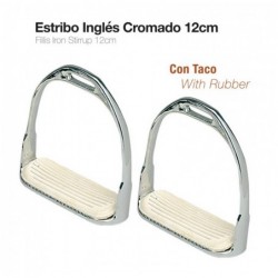 ESTRIBO INGLÉS CROMADO CON TACO A01-14K 12cm