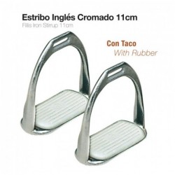 ESTRIBO INGLÉS CROMADO CON TACO A01-13K 11cm