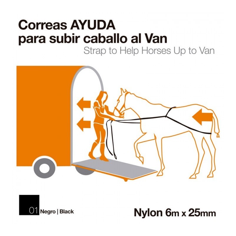 CORREAS AYUDA PARA SUBIR CABALLO AL VAN